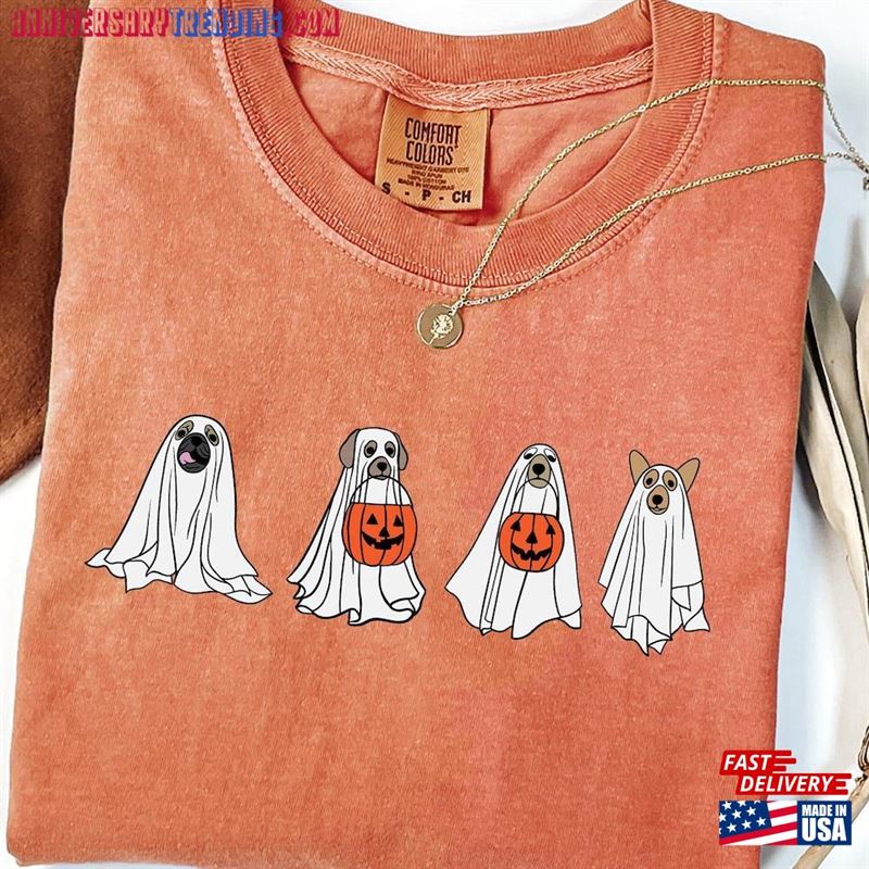 Comfort Colors Cute Ghost Dog Shirt T-Shirt Lovers Tee Hoodie