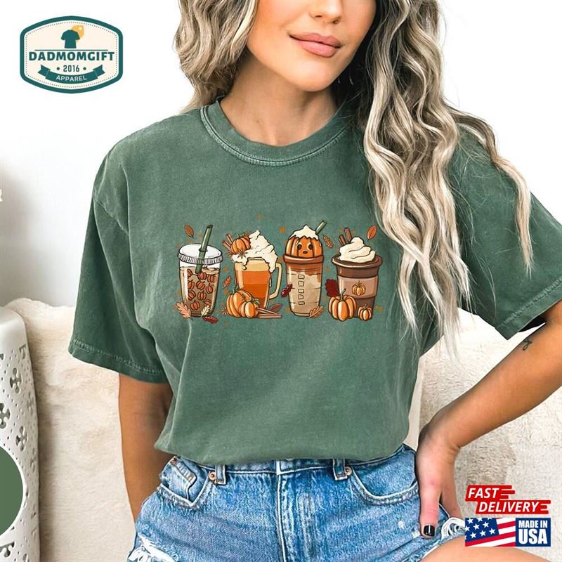 Comfort Colors Fall Coffee Shirt Vintage Thanksgiving Hoodie Sweatshirt