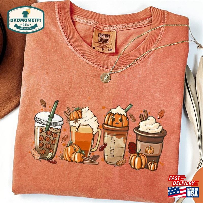 Comfort Colors Fall Coffee Shirt Vintage Thanksgiving Hoodie Sweatshirt
