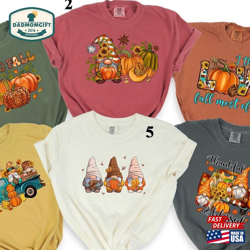 Comfort Colors Fall Gnomes Truck Shirt Sublimation Design Pumpkin Classic Hoodie