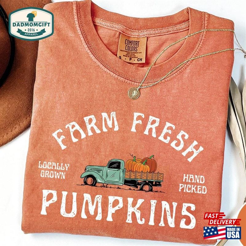 Comfort Colors Farm Fresh Pumpkin Shirt Fall Crewneck Sweatshirt T-Shirt