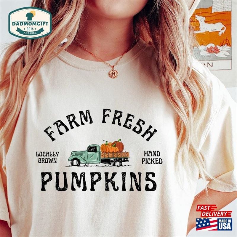 Comfort Colors Farm Fresh Pumpkin Shirt Fall Crewneck Sweatshirt T-Shirt