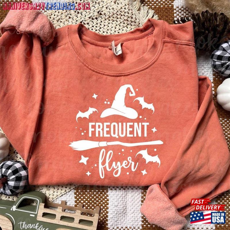 Comfort Colors Frequent Flyer Sweatshirt T-Shirt Witch Broom Shirt Unisex