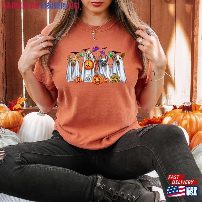 Comfort Colors Halloween Dog Shirt T-Shirt Ghost Unisex Sweatshirt