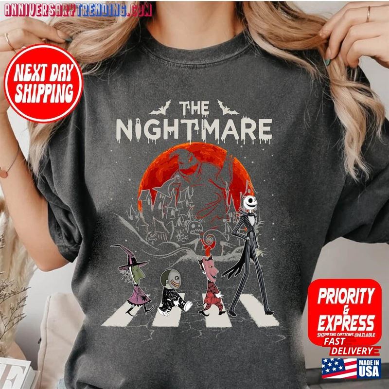 Comfort Colors Nightmare Before Christmas Shirt Jack Skellington Lock Shock Sweatshirt T-Shirt