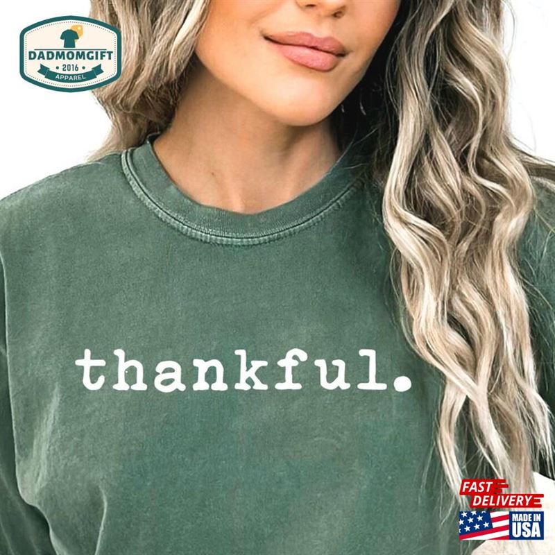 Comfort Colors Vintage Thankful Shirt Sweatshirt Thanksgiving Unisex Classic
