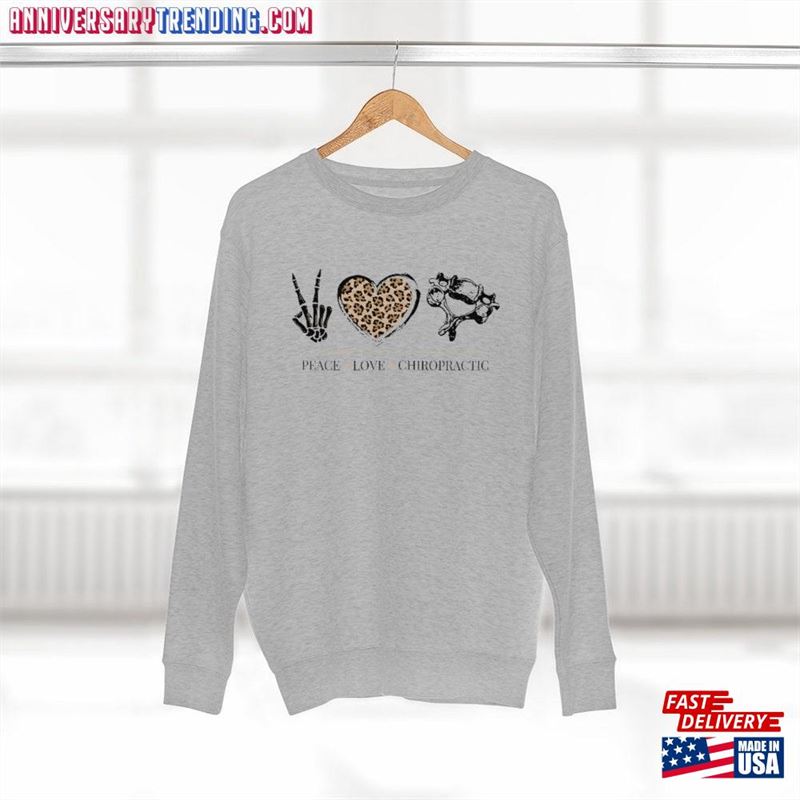 Cozy Fall Peace Love Chiro Sweater Chiropractor Gift Halloween Sweatshirt T-Shirt