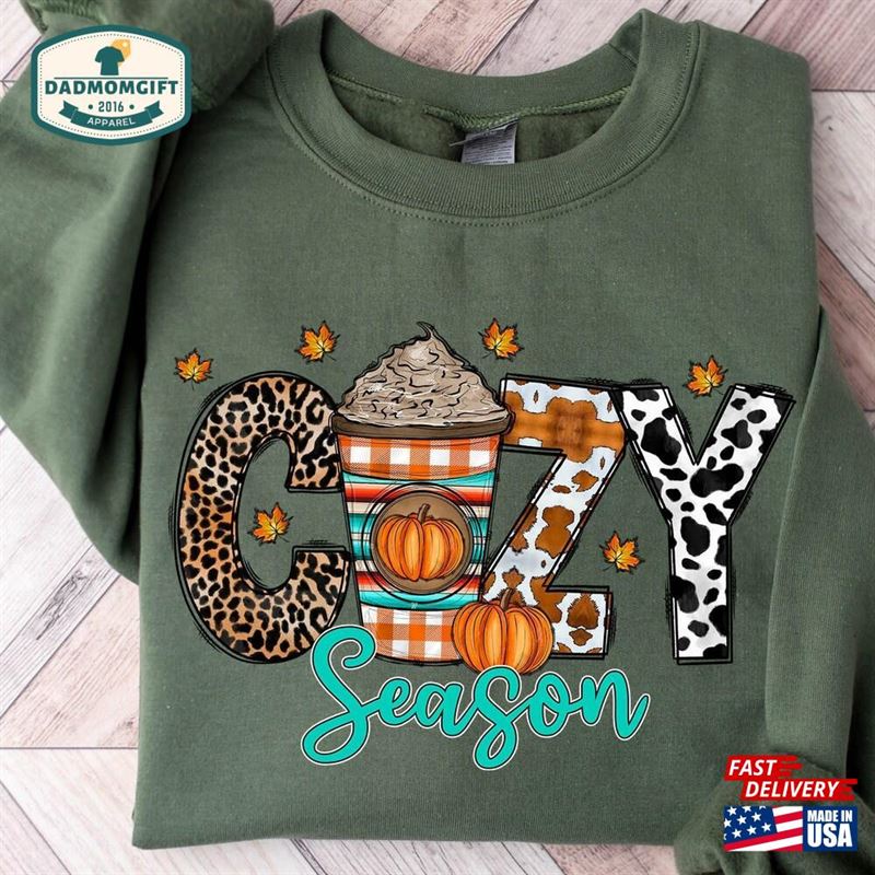 Cozy Season Fall Sweatshirt 2023 Happy Thanksgiving Hello Pumpkin Unisex