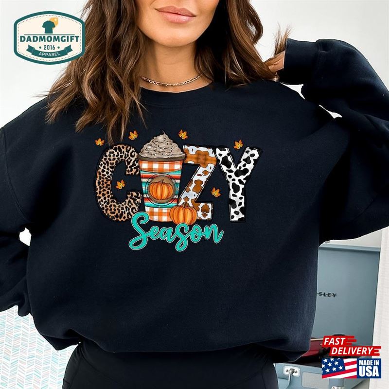 Cozy Season Fall Sweatshirt 2023 Happy Thanksgiving Hello Pumpkin Unisex