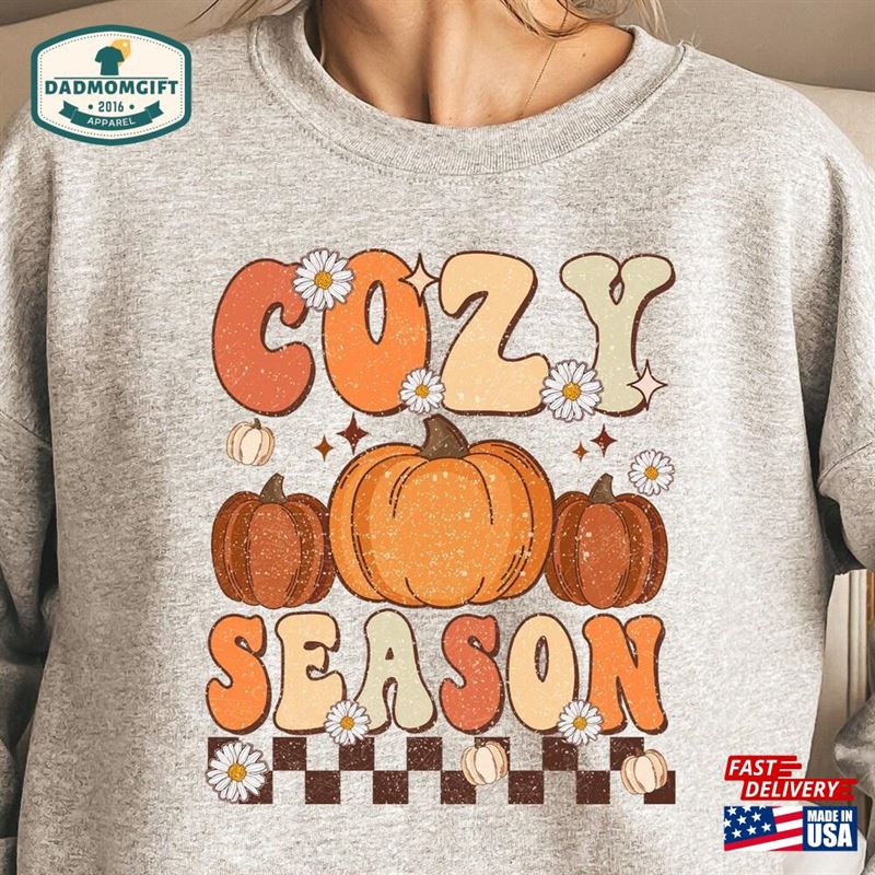 Cozy Season Sweatshirt Retro Pumpkin Shirt Spice T-Shirt Unisex