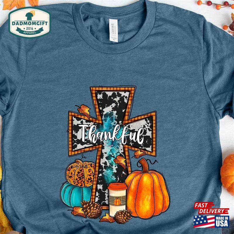 Cross Thankful Shirt Pumpkin Patch Love Fall Y T-Shirt Hoodie