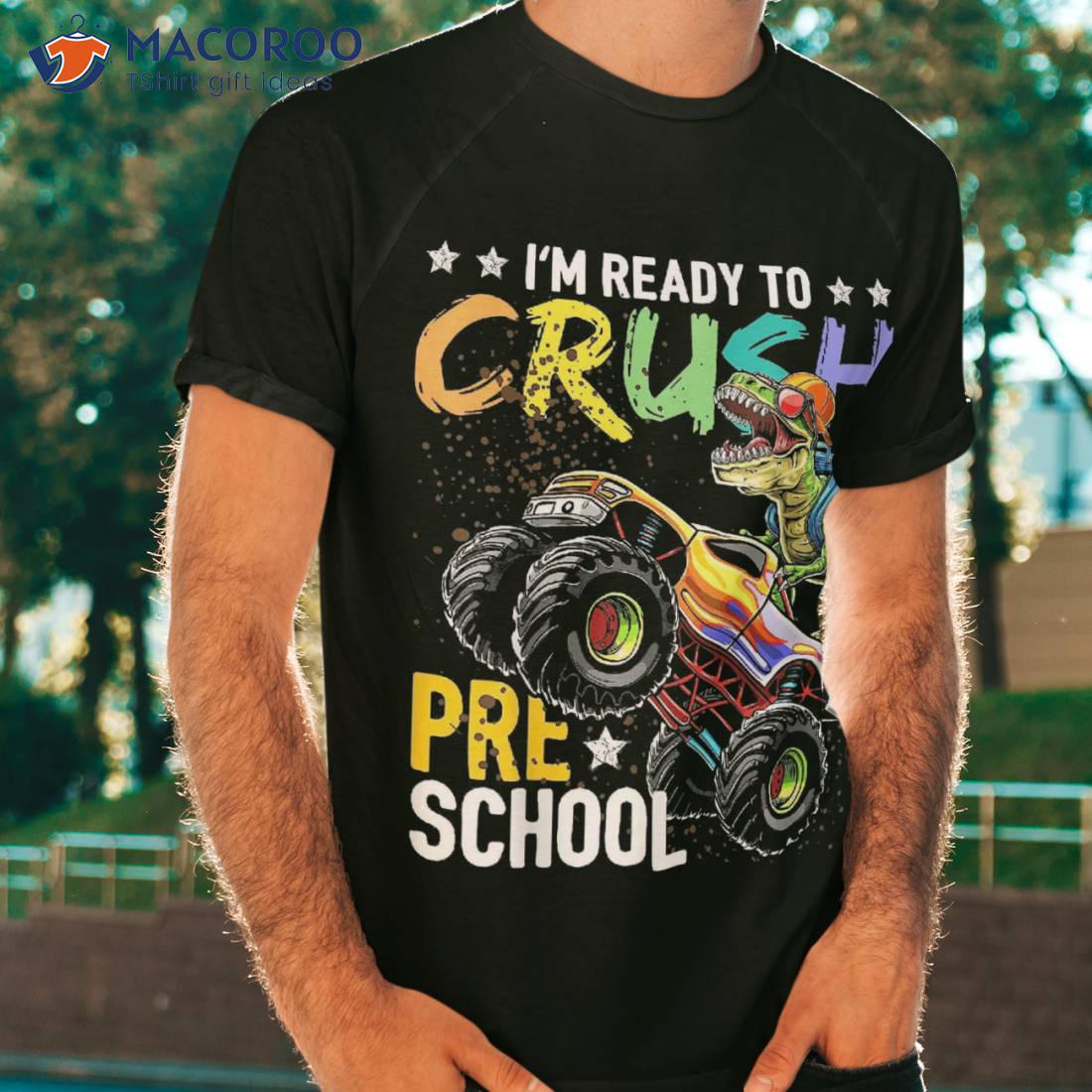 Crush Preschool Dinosaur Monster Truck Back To School Boys Shirt