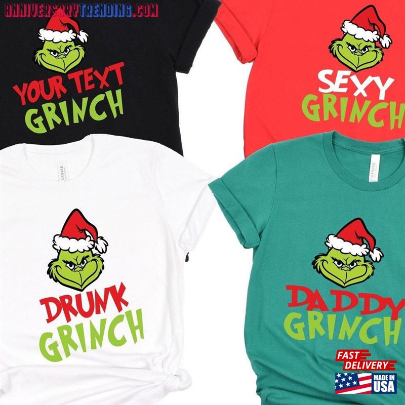 Custom Christmas Matching T-Shirt Personalized Shirt Grinch Mean Classic