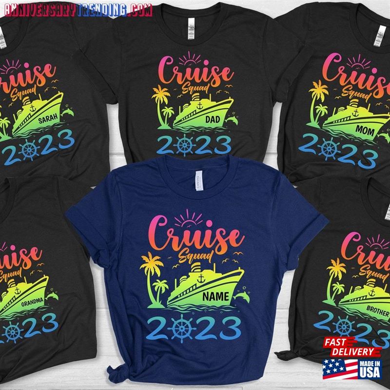 Custom Cruise Squad 2023 Shirt Shirts Family Vacation T-Shirt Unisex