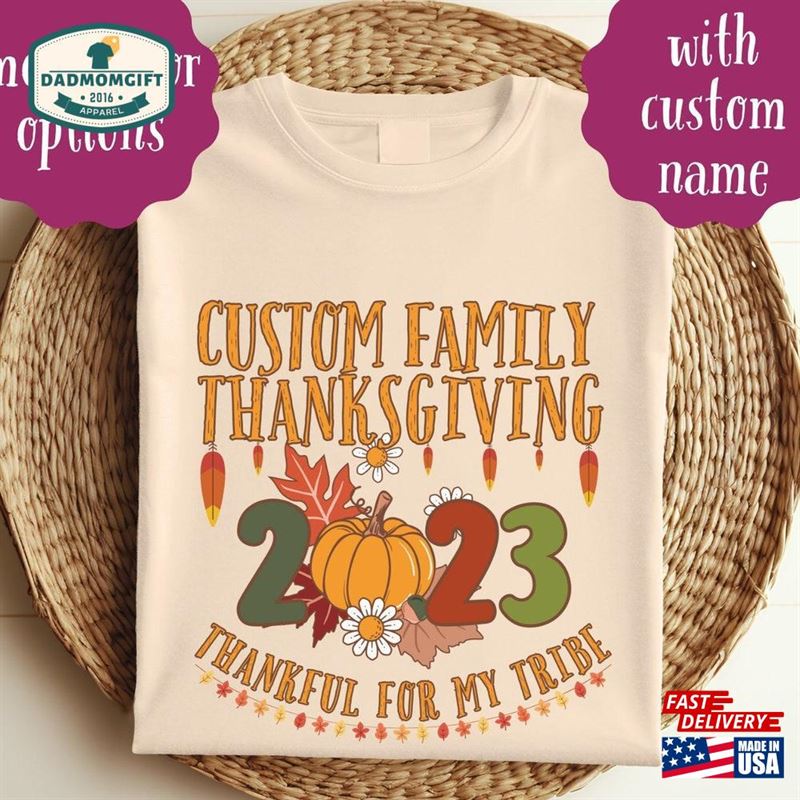 Custom Family Thanksgiving 2023 Matching Shirt Funny Reunion Kids Classic T-Shirt