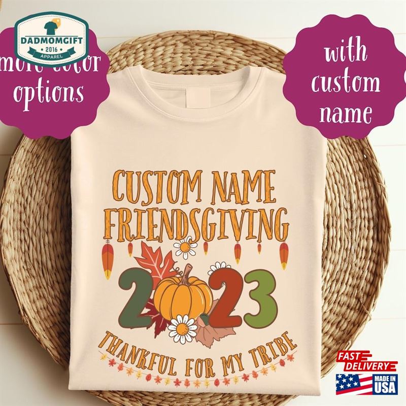 Custom Friendsgiving 2023 Matching Shirt Friends Thanksgiving Funny Reunion Kids Hoodie Classic