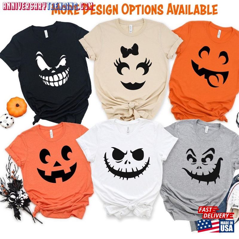 Custom Halloween Shirt Personalized Party Group Pumpkin Family Face Matching Unisex Sweatshirt