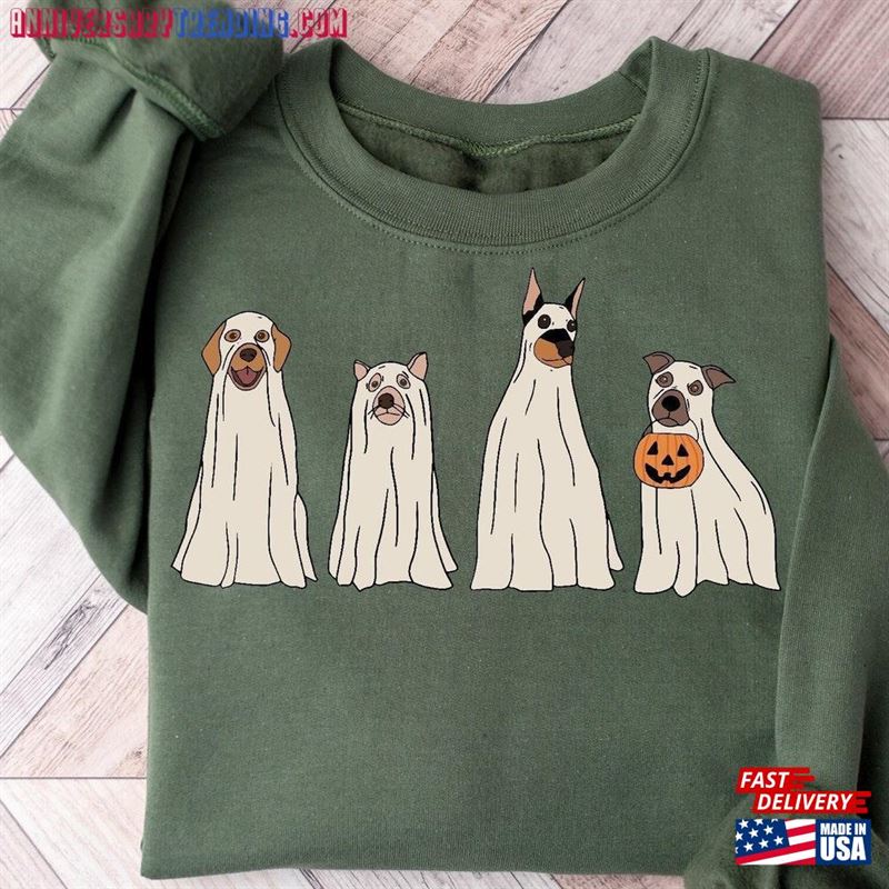 Custom Halloween Sweatshirt Sweater Ghost T-Shirt Classic