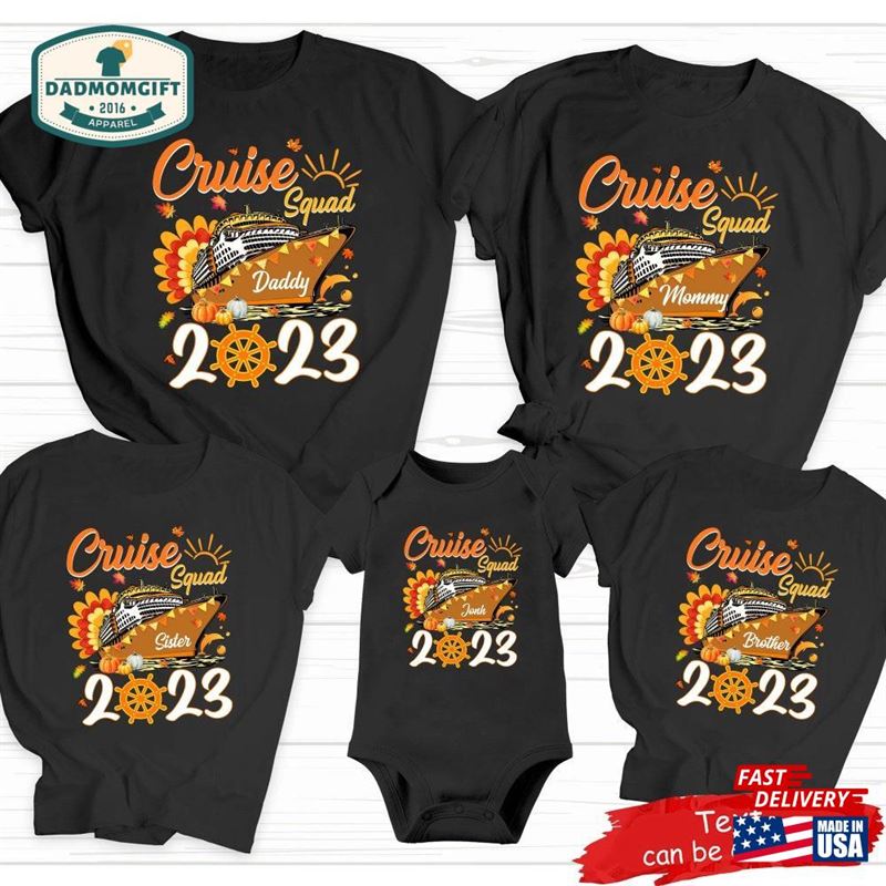 Custom Thanksgiving Cruise Squad Shirt Family Vacation Tee Classic Hoodie