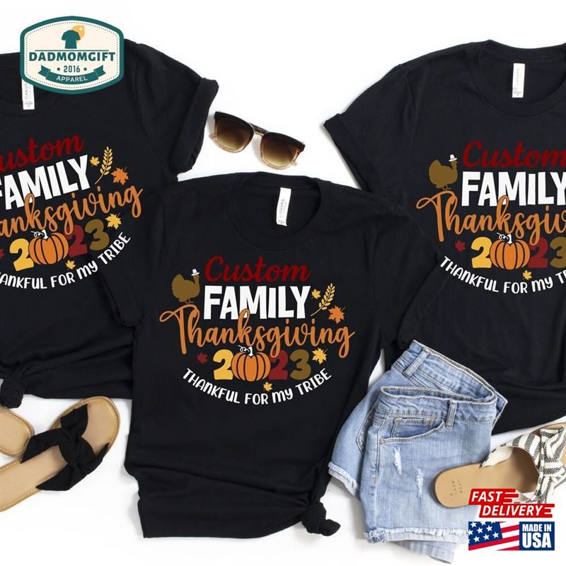 Custom Thanksgiving Family Matching Shirts Thankful For My T-Shirt Hoodie