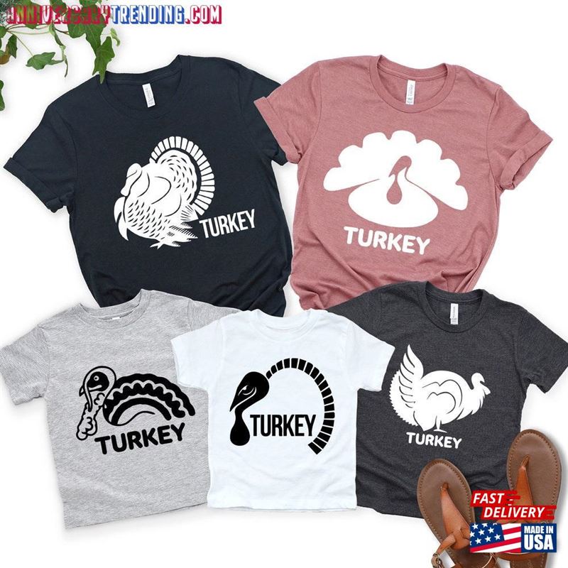 Custom Turkey T-Shirt Thanksgiving Shirts For Girls Family Sweatshirt