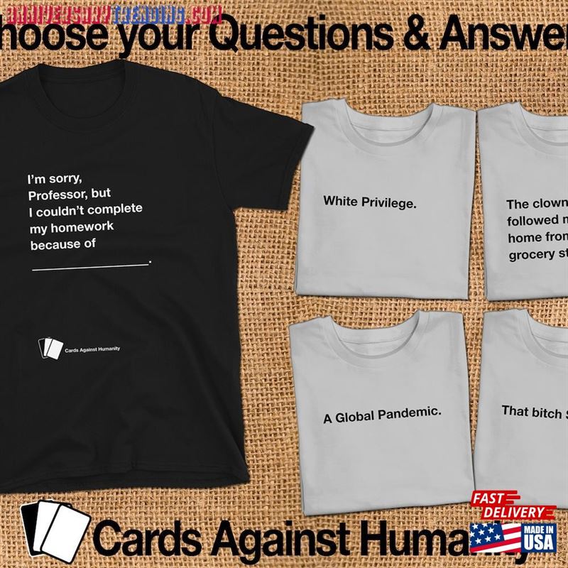 Customizable Cards Against Humanity Matching T-Shirts For Halloween Costume Set Friends Unisex Classic