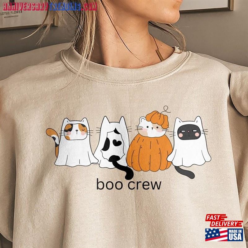 Cute Ghosts Cat Shirt Ghost Tee Lovers Sweatshirt T-Shirt Unisex