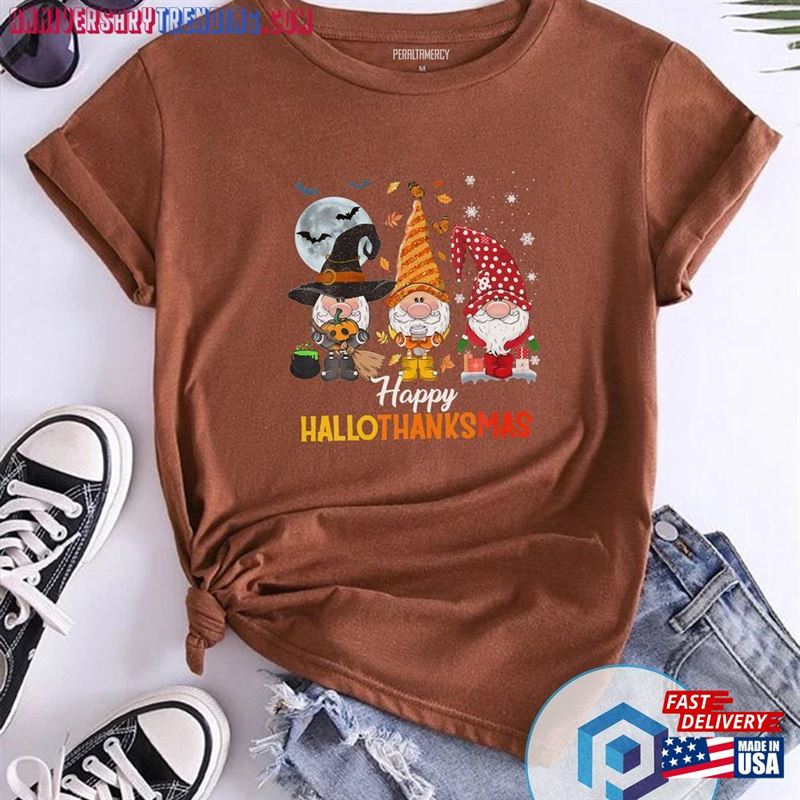 Cute Gnomes Lover Halloween Christmas T-Shirt Sweatshirt Sweater Unisex