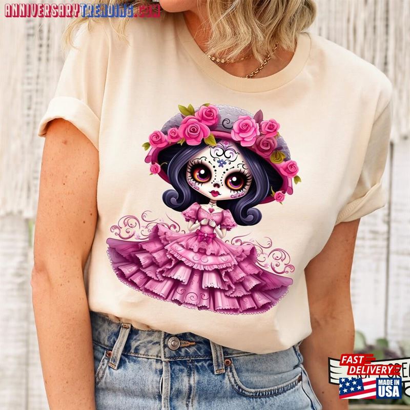 Cute La Catrina Shirt Day Of The Dead Dia De Los Muertos Sweatshirt Hoodie