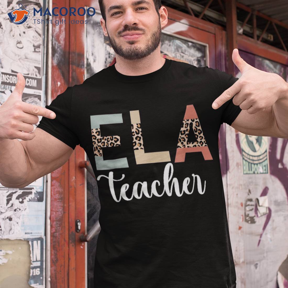 Cute Leopard Ela Teacher, Elar English Language Arts Teacher Shirt