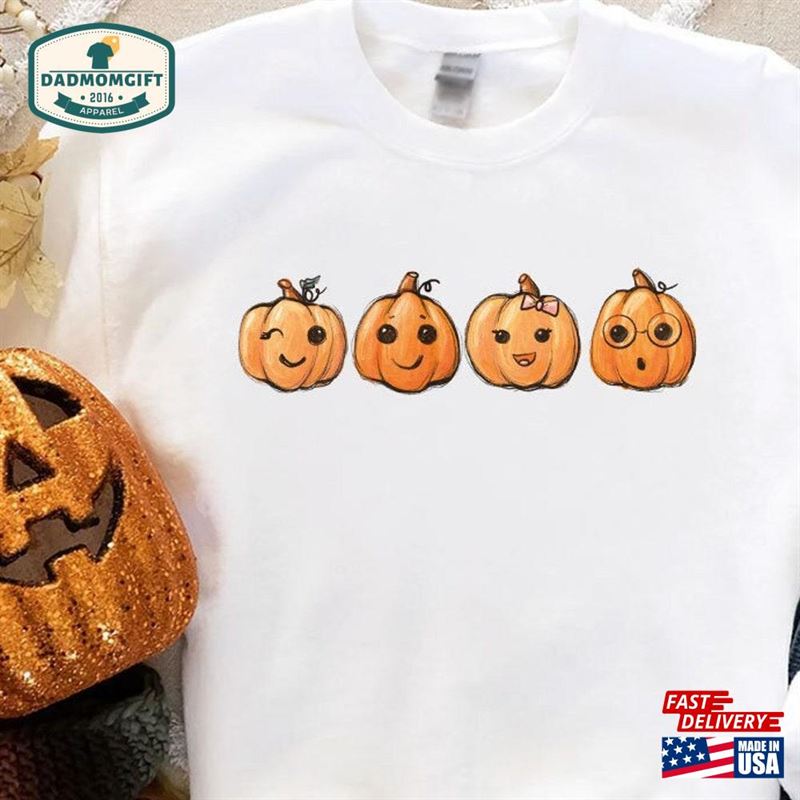 Cute Pumpkin Sweatshirt Halloween Gifts Gift For Her T-Shirt