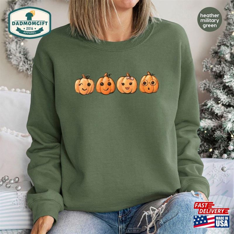 Cute Pumpkin Sweatshirt Halloween Gifts Gift For Her T-Shirt