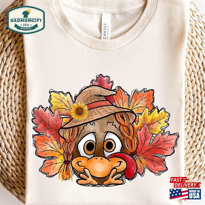 Cute Turkey Fall Thanksgiving Shirt Family Matching Face Sweatshirt Unisex