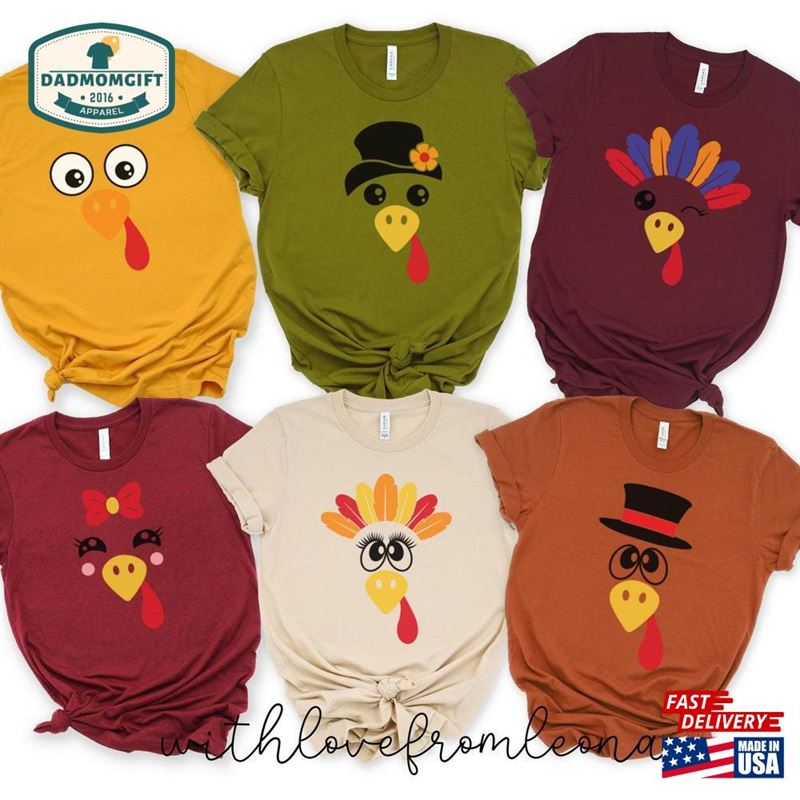 Cute Turkey Fall Thanksgiving Shirt T Womens Family Shirts Classic Sweatshirt