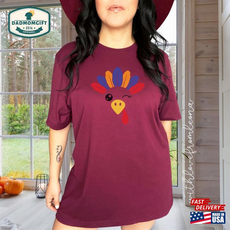 Cute Turkey Fall Thanksgiving Shirt T Womens Family Shirts Classic Sweatshirt