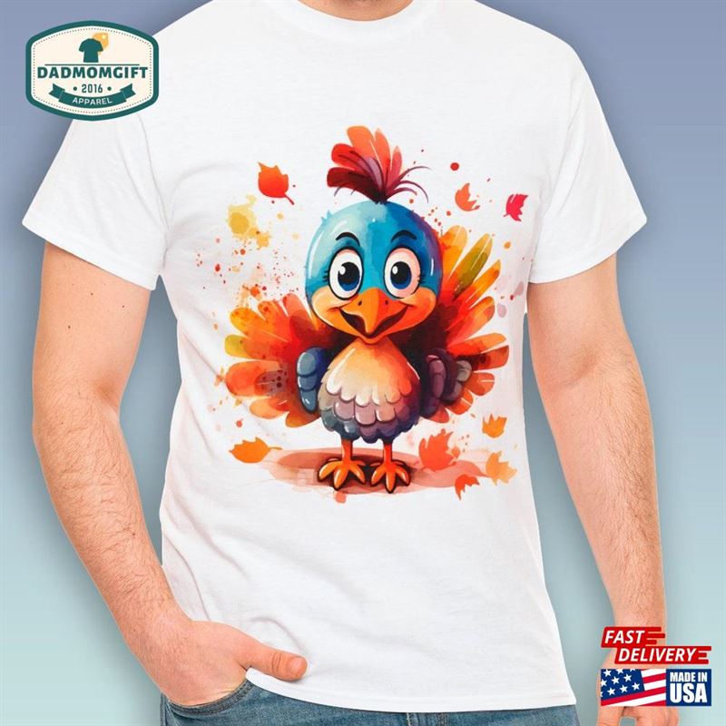 Cute Watercolor Turkey T-Shirt Unisex