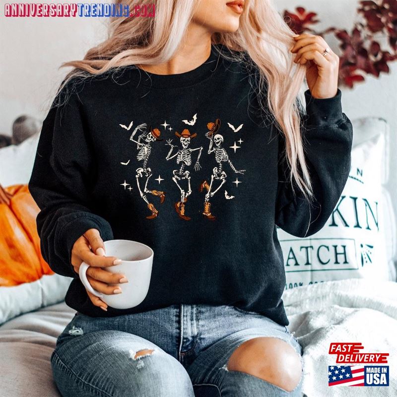 Dancing Skeleton Sweatshirt Pumpkin Sweater Shirt Hoodie Unisex