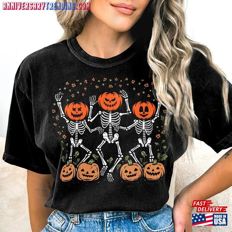 Dancing Skeleton T-Shirt Halloween Tee Spooky Classic Unisex