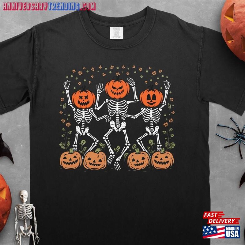 Dancing Skeleton T-Shirt Halloween Tee Spooky Classic Unisex