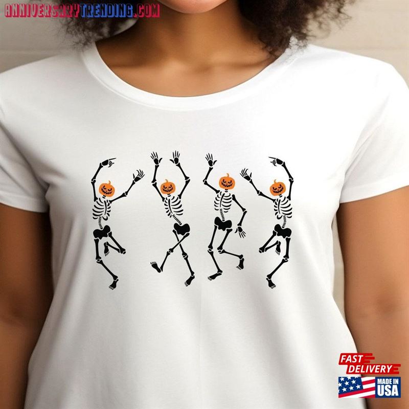 Dancing Skeleton Tshirt Halloween Cute Shirts Unisex T-Shirt