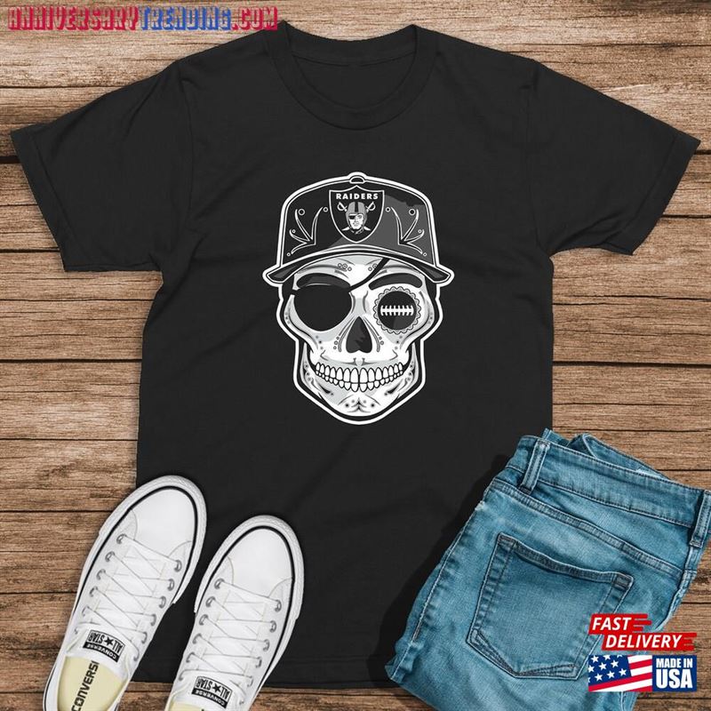 Day Of The Dead Inspired Raiders T-Shirt Dia De Los Muertos Tee Unisex Classic