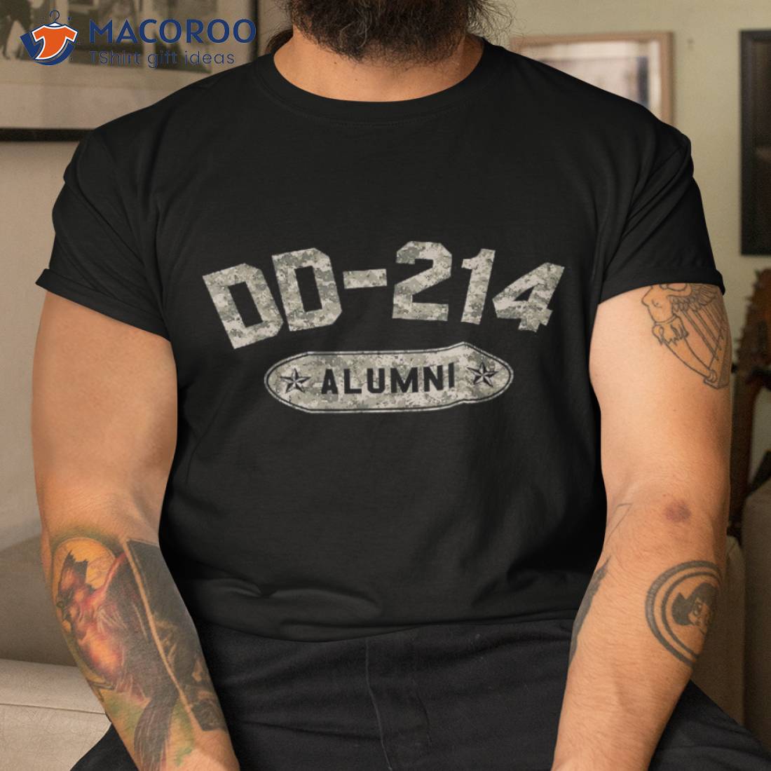 Dd-214 Alumni Vintage Desert Camo Retired Military Veteran Shirt