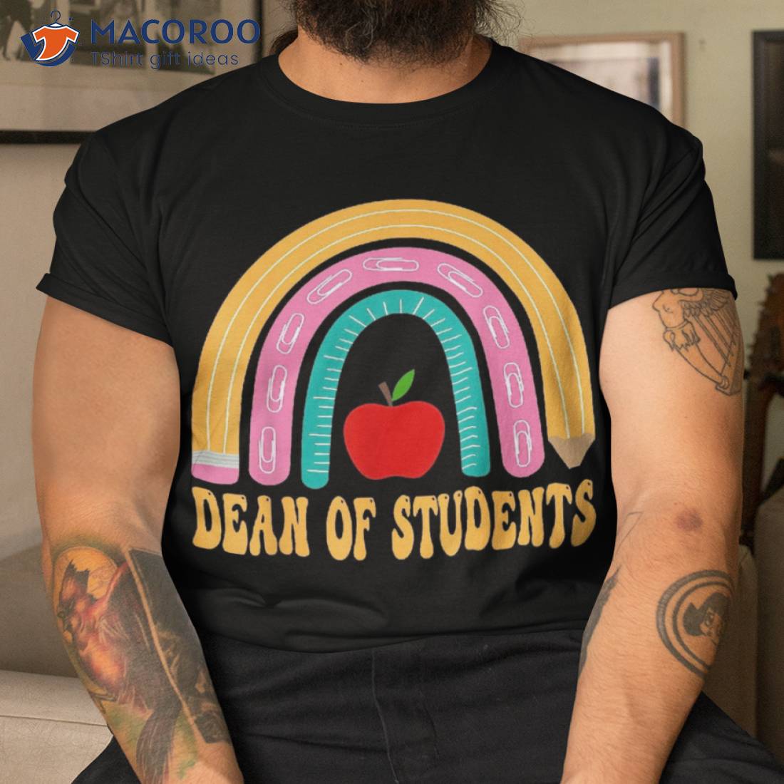 Dean Of Students Rainbow Pencil Back To School Appreciation Shirt