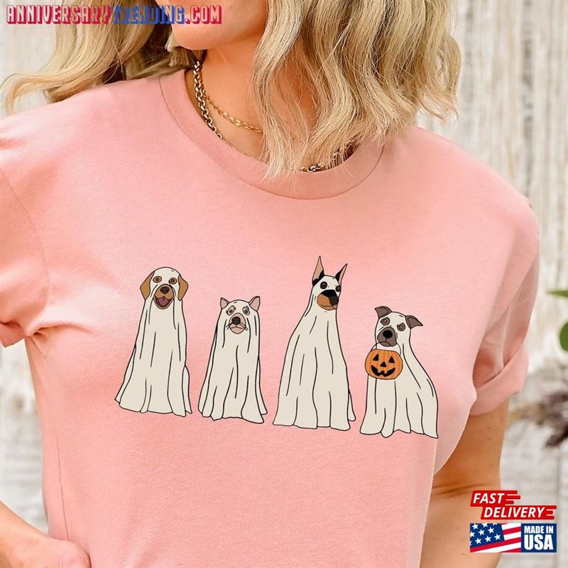 Dog Halloween Shirt Ghost T-Shirt Tshirt Classic Hoodie