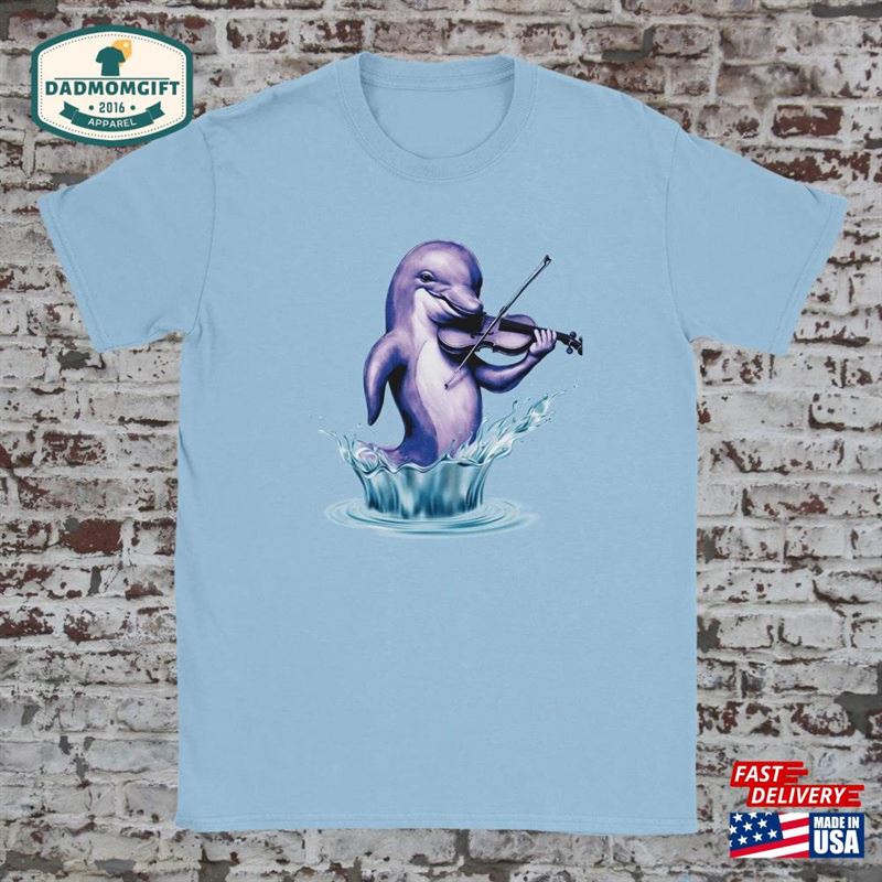 Dolphin Playing The Violin Fiddle Unisex T-Shirt Funny Musical Sweatshirt