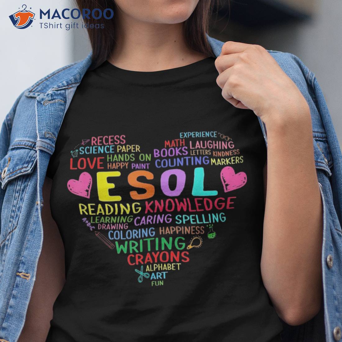 Esol Team Heart Back To School Teacher Student Lover Shirt