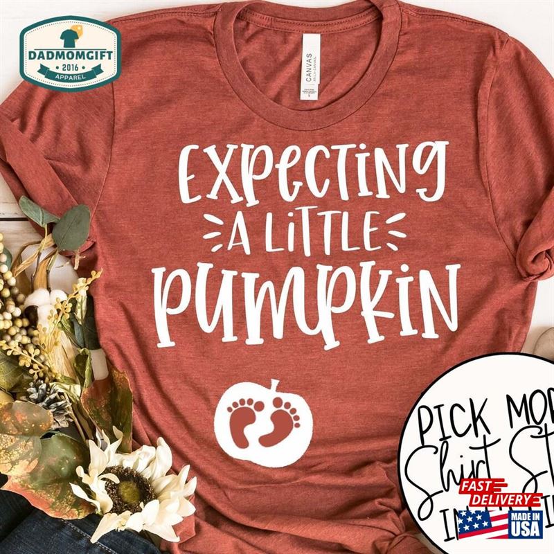 Expecting A Little Pumpkin Shirt Pregnancy Announcement Halloween Hoodie T-Shirt