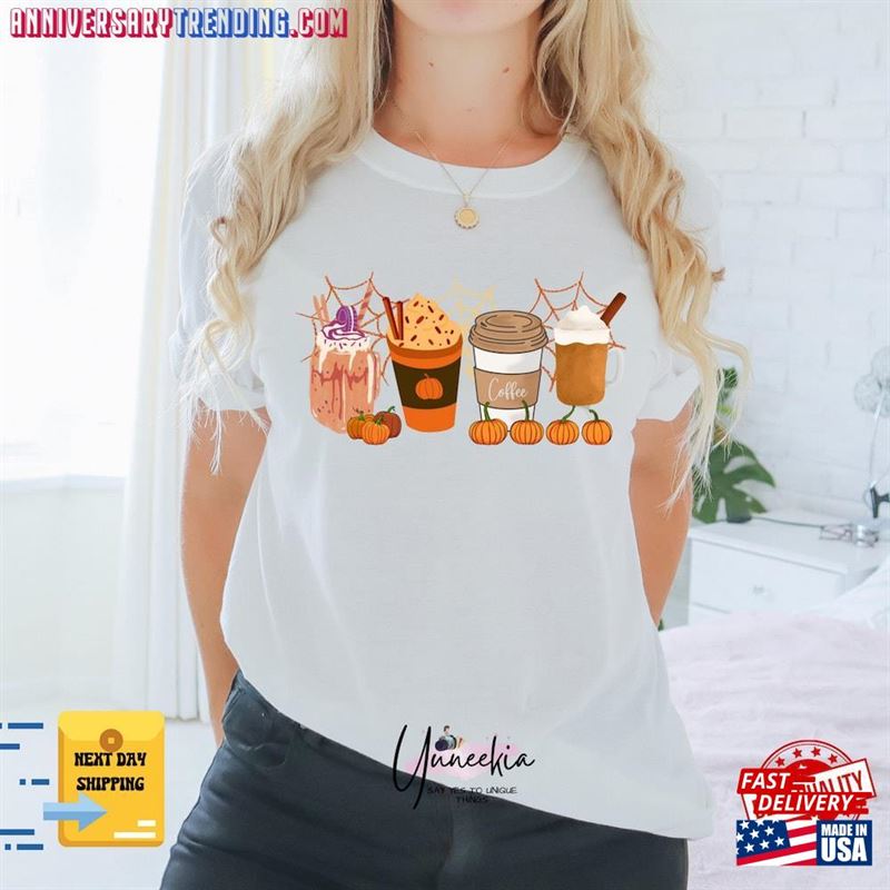 Fall Coffee Shirt Cute Lover Tee T-Shirt Sweatshirt