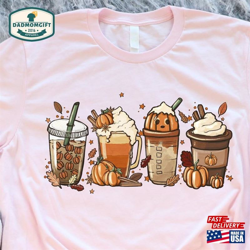 Fall Coffee Shirt Latte Drink Cup Pumpkin Hoodie Classic