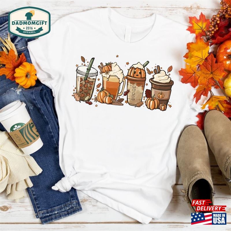 Fall Coffee Shirt Latte Drink Cup Pumpkin Hoodie Classic